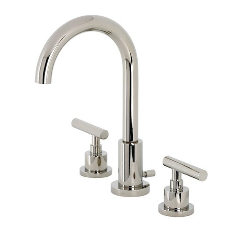 Kingston Brass FSC8929CML Manhattan Widespread Bathroom Faucet W/ Brass Pop-Up, Nickel FSC8929CML